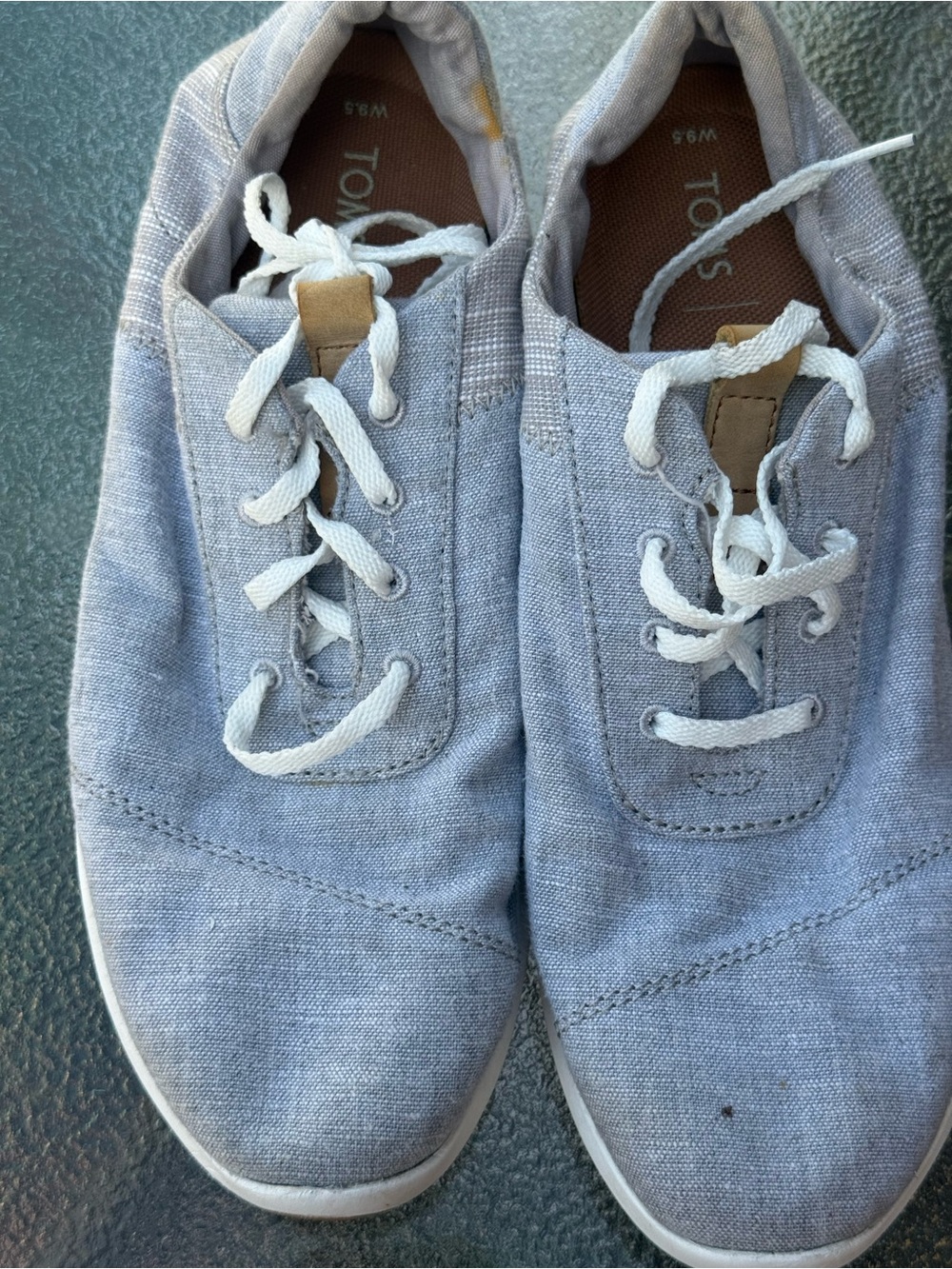 Toms Men's Light Blue Canvas Lace-Up Sneakers